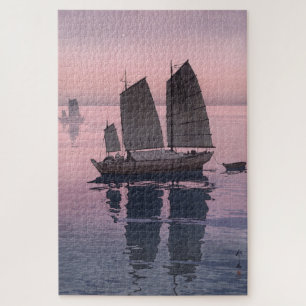 ukiyoe - Yoshida - 12 - Sailing Boats-Evening - Legpuzzel