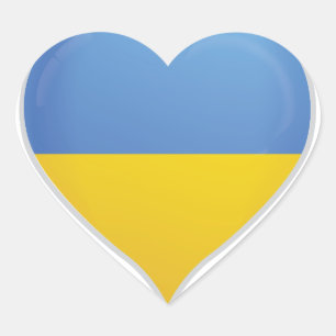 Ukraine amour drapeau orgueil autocollant coeur