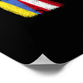 Ukraine Austria Half Flag Ukrainian Austrian Herit Poster (Hoek)