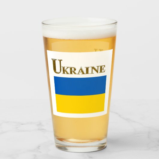 UKRAINE BEER GLASS GLAS (Voorkant gevuld)