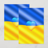 Ukraine - Coeur de la carte drapeau - Liberté - Pa (Devant / Derrière)