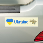 Ukraine Coeur drapeau + Sticker pare-chocs carte (En voiture)