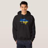Ukraine Couleurs Victoire Overlay Sweat à capuche (Devant entier)