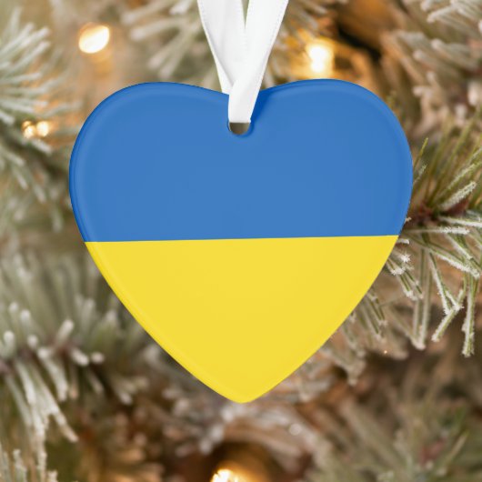 Ukraine drapeau bleu jaune coeur mignon (Arbre)