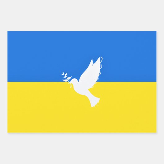 Ukraine Drapeau Feuilles de papier écorce Peace Do (Devant)