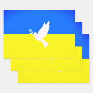Ukraine Drapeau Peace Dove Feuilles de papier à en