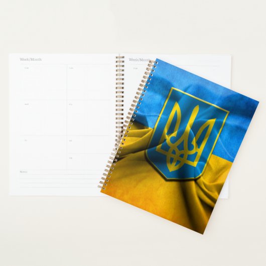 Ukraine Drapeau Tryzub Trident Blue Gold 2 Planner (Devant avec enveloppe)