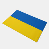 Ukraine Drapeau ukrainien Soutien Paillasson bleu  (Incliné)