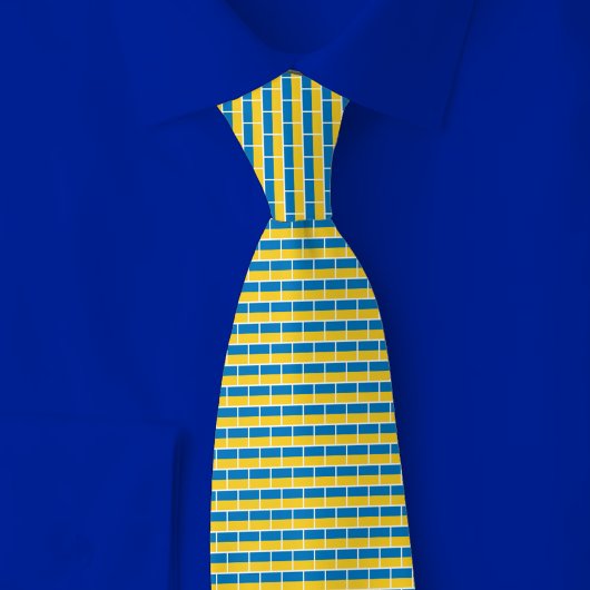 Ukraine Flag Brick Pattern Stropdas