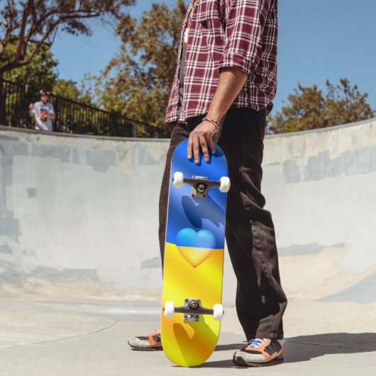 Ukraine Flag Skateboard avec coeur - Liberté (Extérieur 2)