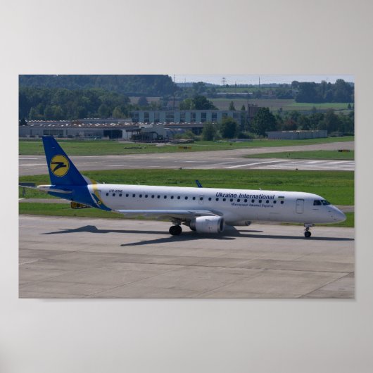 Ukraine International Airlines-vliegtuig Poster (Voorkant)