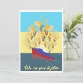 Ukraine invitation colorée "jaune bleu" (Debout devant)