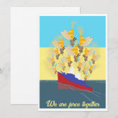Ukraine invitation colorée "jaune bleu" (Devant / Derrière)