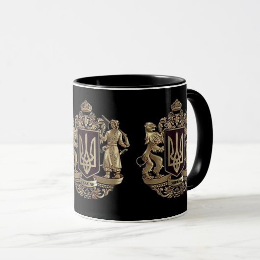 Ukraine Manteau d'armoiries Café Mug (Devant droit)
