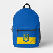 Ukraine, sac à dos, drapeau ukrainien, Tryzub / Cu (Recto)