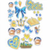 Ukraine scrapbook stickers blue yellow (Voorkant)
