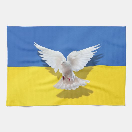 Ukraine Serviette de cuisine Dove de la paix - Lib (Horizontal)
