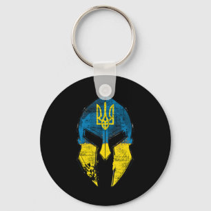 Ukraine Sparta Helmet Ukraine Crest Flag Mannen Wo Sleutelhanger