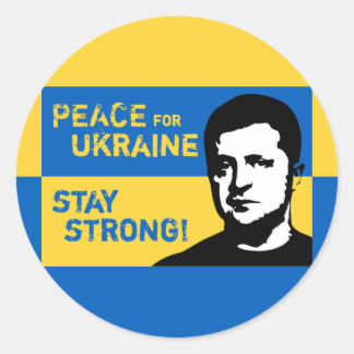 Ukraine – stoppt den sinnlosen Krieg! Ronde Sticker