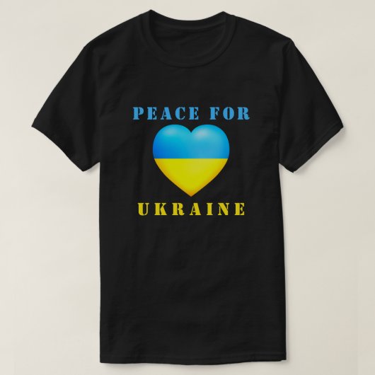 Ukraine T-shirt Coeur drapeau ukrainien Paix (Design devant)