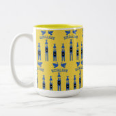 Ukraine Tracteurs Et Réservoirs Latte Mug (Gauche)