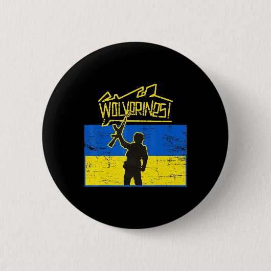Ukraine Wolverines Ronde Button 5,7 Cm (Voorkant)