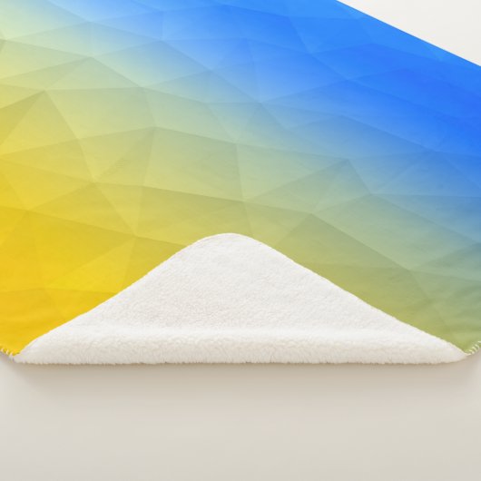 Ukraine yellow blue geometric mesh pattern sherpa deken (3/4)