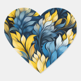 Ukrainian colours blue and yellow heart hart sticker