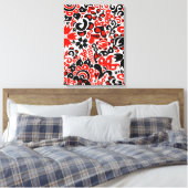 Ukrainian ethnic folk art floral pattern absrtact  canvas afdruk (Insitu (Slaapkamer))