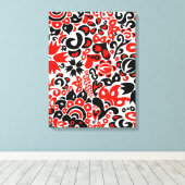 Ukrainian ethnic folk art floral pattern absrtact  canvas afdruk (Insitu (Houten vloer))