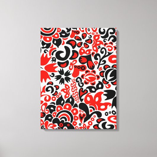 Ukrainian ethnic folk art floral pattern absrtact  canvas afdruk (Voorkant)