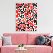 Ukrainian ethnic folk art floral pattern absrtact  canvas afdruk (Insitu (Woonkamer))