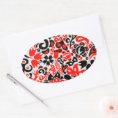Ukrainian ethnic folk art floral pattern absrtact  ovale sticker (Envelop)