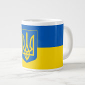 Ukrainian flag. Coat of Arms. We support Ukraine.  Extra Grote Beker (Voorkant rechts)