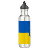 Ukrainian flag. Coat of Arms. We support Ukraine.  Waterfles (Links)