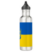 Ukrainian flag. Coat of Arms. We support Ukraine.  Waterfles (Rechts)