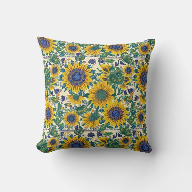 Ukrainian folk art pattern. Throw Pillow Kussen (Voorkant)
