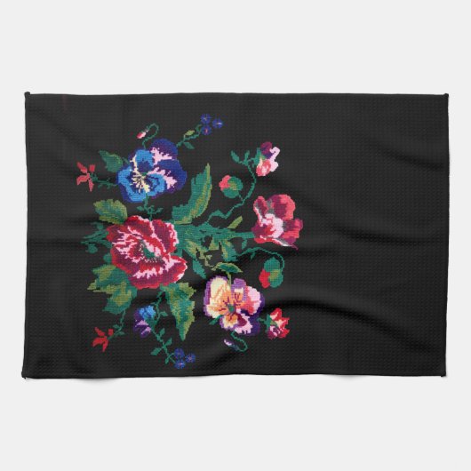 Ukrainian traditional vushuvanka folk art pattern theedoek (Horizontaal)