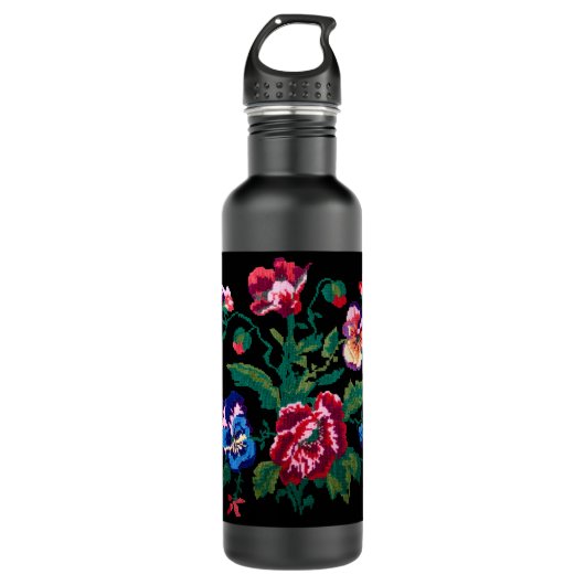 Ukrainian traditional vushuvanka folk art pattern waterfles  (Voorkant)