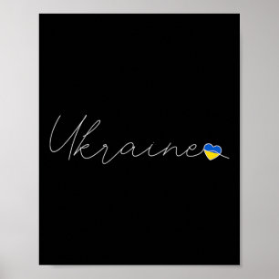 Ukrajina Eenvoudige Liefde Oekraïense Vlag Hart Op Poster