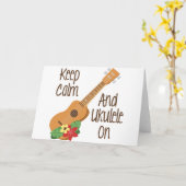 Ukulele aan kaart (Gele Bloem)