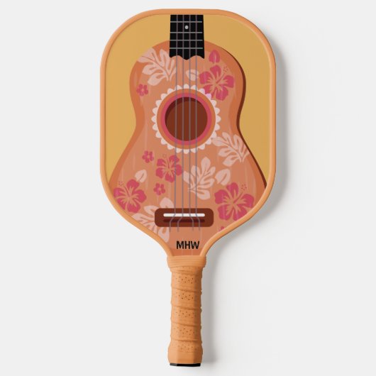 Ukulele aangepast monogram pickleball paddle (Achterkant)