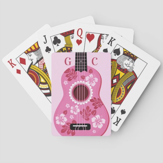 Ukulele aangepaste monogram speelkaarten (Achterkant)