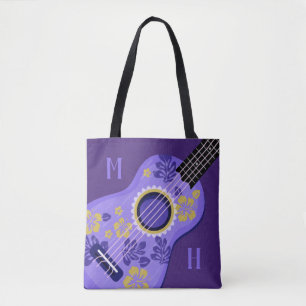 Ukulele aangepaste monogram zakken tote bag