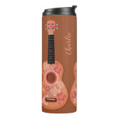 Ukulele aangepaste naam tumbler thermosbeker (Gedraaid links)