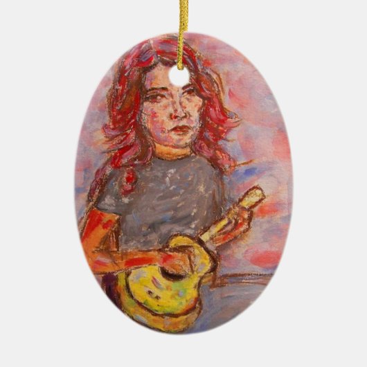 ukulele art keramisch ornament (Voorkant)