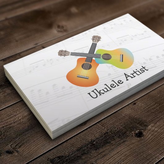 Ukulele Artist Music Notes Carte de visite
