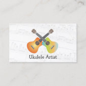Ukulele Artist Music Notes Carte de visite (Devant)