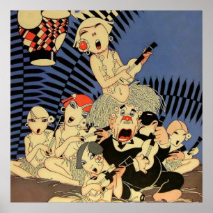 “Ukulele Band” 1927 Omslag door J Carlos Poster