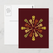 Ukulele briefkaart, pas aan briefkaart (Voorkant / Achterkant)